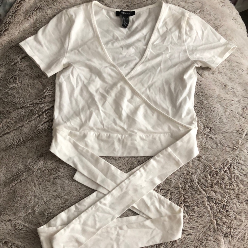 White wrap around top